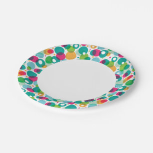 Round bubbles kids pattern paper plate