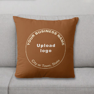 Round Business Brand Brown Throw Pillow