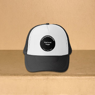 Round Business Brand on Black and White Trucker Hat
