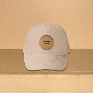 Round Business Brand on Khaki Trucker Hat