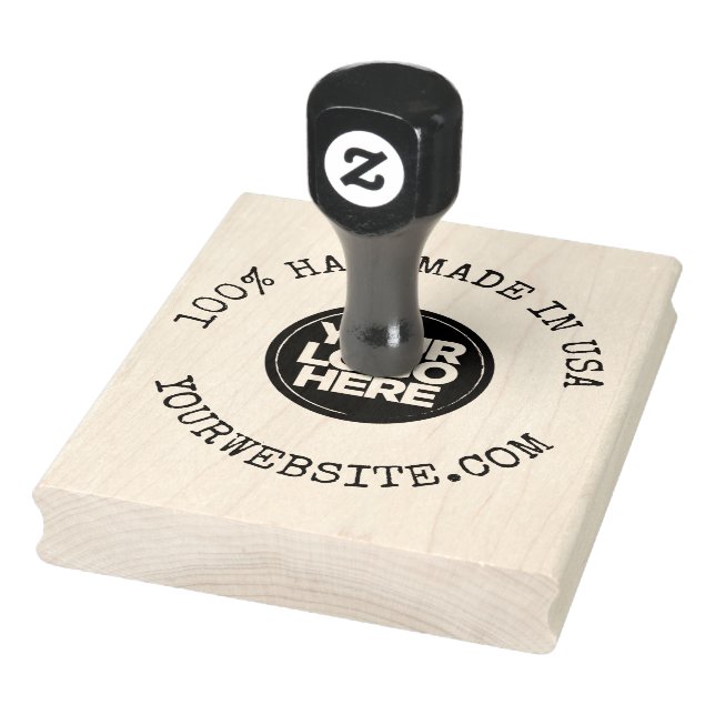 Round Business Logo Handmade in USA Rubber Stamp (Stamp)