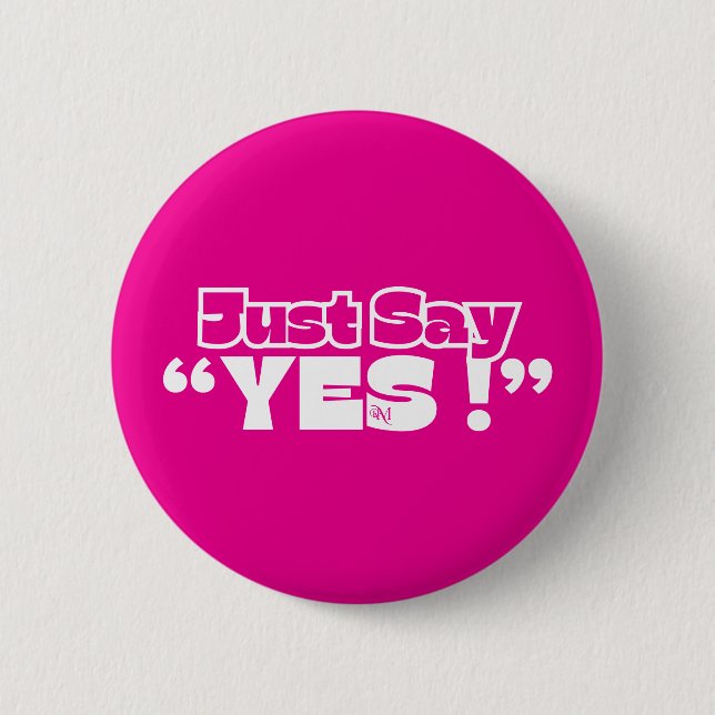 Round Button : Just Yes (magenta) (Front)