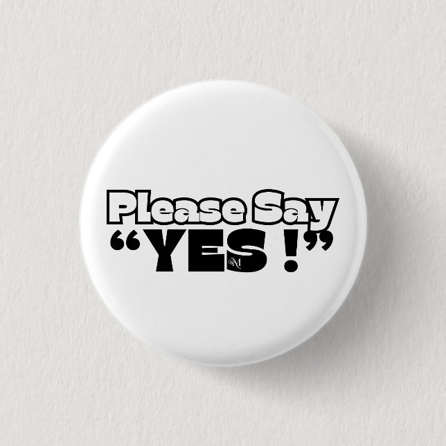 Round Button : Please Yes (white) (Front)