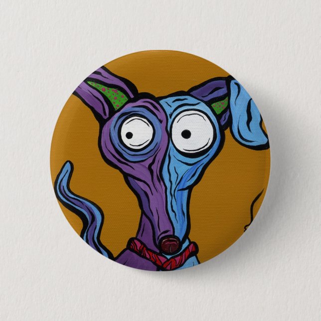 Round Button Pop Art Dog (Front)