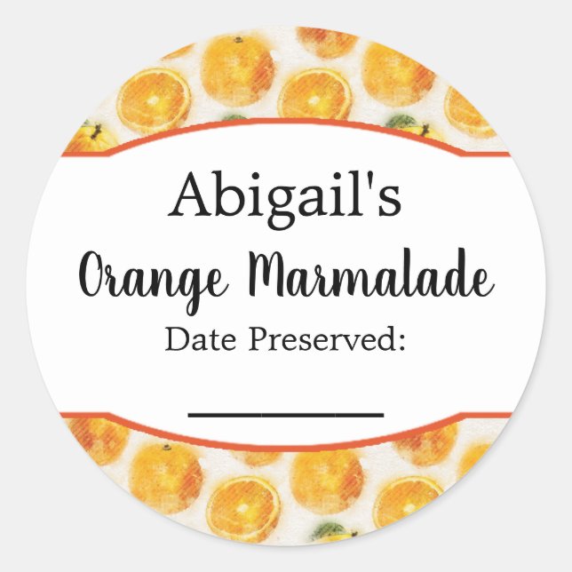 Round Canning Sticker Orange Fruit (Front)