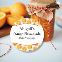 Round Canning Sticker Orange Fruit
