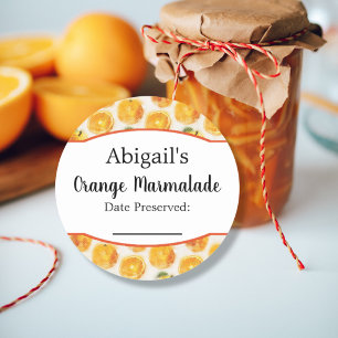 Round Canning Sticker Orange Fruit