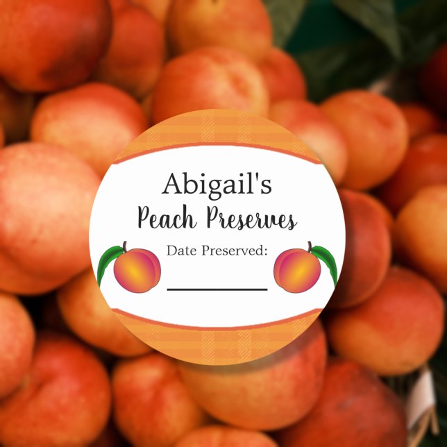 Round Canning Sticker Peach Fruit (Creator Uploaded)