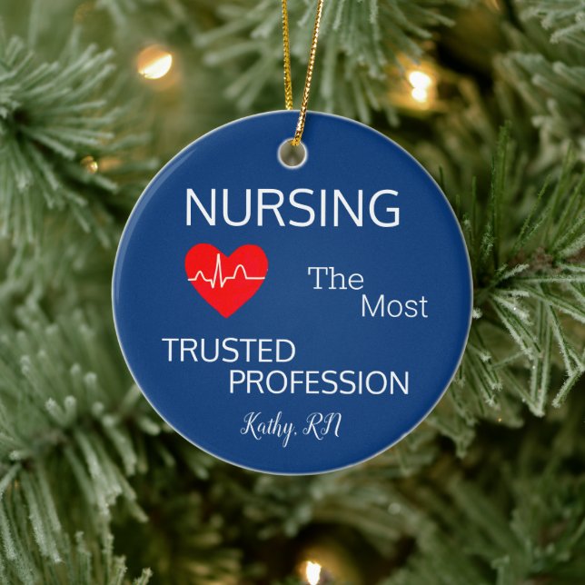 Round Ceramic Nurse Ornament (Tree)