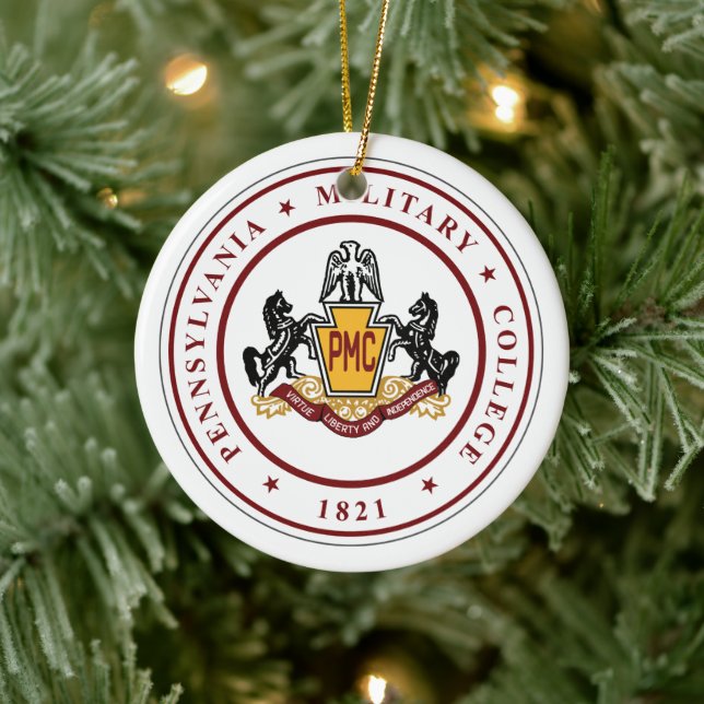 + Round Ceramic Ornament w/PMC Seal Logo (Tree)