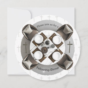 Round Christian Fellowship Dinner Invitation