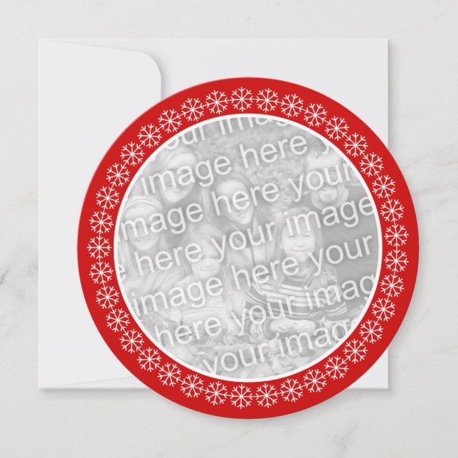 Round Christmas party invitations | Add your photo (Front)