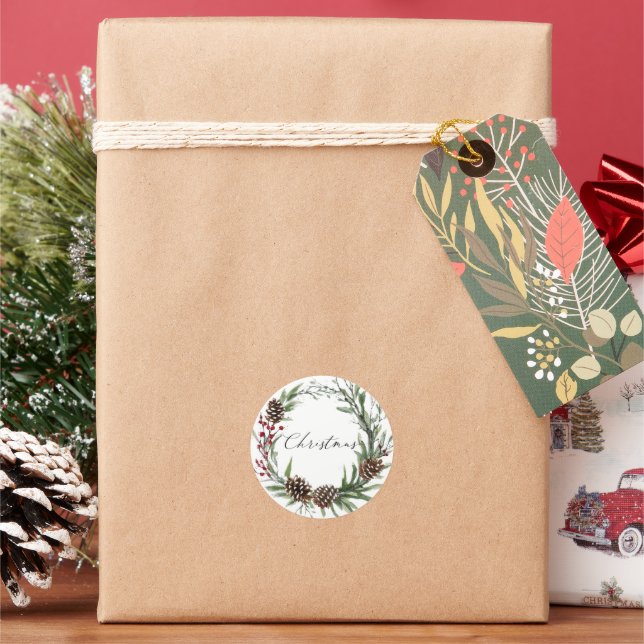 Round Christmas stickers/envelope seals (Holiday)