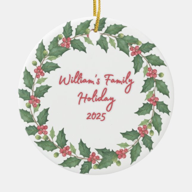 Round Christmas Tree Ornament (Front)