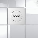 Round Circle Custom Business Logo Branded Company Tile<br><div class="desc">Design your custom logo ceramic tile with this editable template,  featuring circle round logo. Easily add your logo by clicking on the "personalise" option.</div>