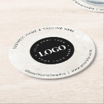 Round Circle Custom Company Logo Minimalist Marble Round Paper Coaster<br><div class="desc">This elegant coaster,  featuring custom logo & text would make a great addition to your business party supplies! Easily add your logo & other info by clicking on the "personalise" option.</div>