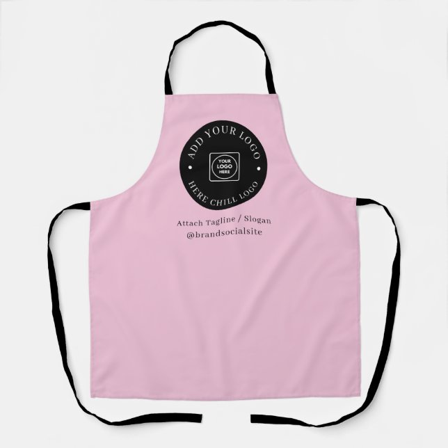 Round Circle Custom Logo Holographic Brand Design Apron (Front)
