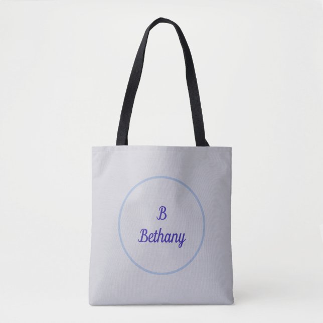 Round Circle Design with Monogram Tote Bag (Front)