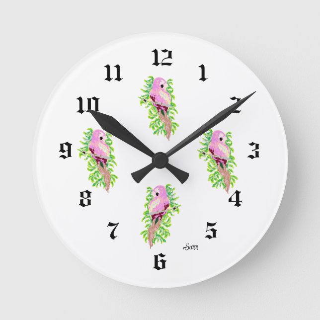 Round Clock  : Exotic Bird . (Front)