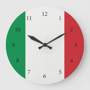 Round clock Italy flag