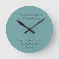 Round Clock with Paulo Coelho Quote
