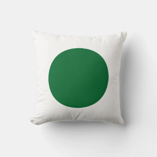 Round Colors - Forest Green and White Cushion