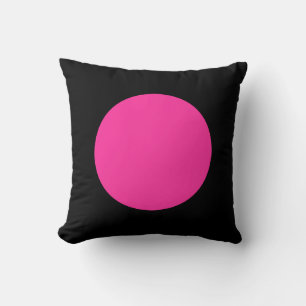 Round Colors - Hot Pink and Black Cushion