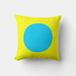Round Colors - Sky Blue and Yellow Cushion