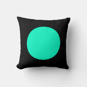 Round Colors - Turquoise and Black Cushion