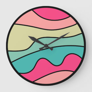 Round Colour Abstract 160422(01) Large Clock