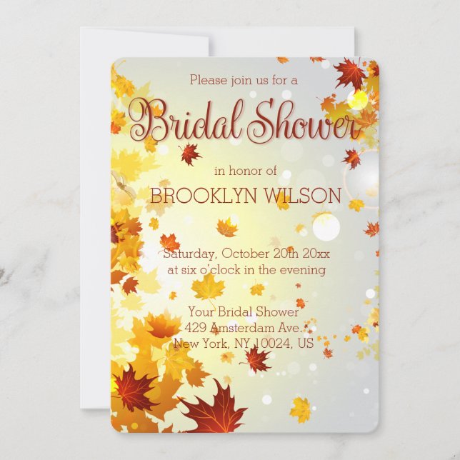 Round Colourful Fall Bridal Shower Invitations (Front)