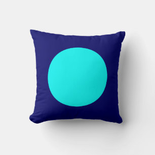 Round Colours - Cyan and Navy Cushion