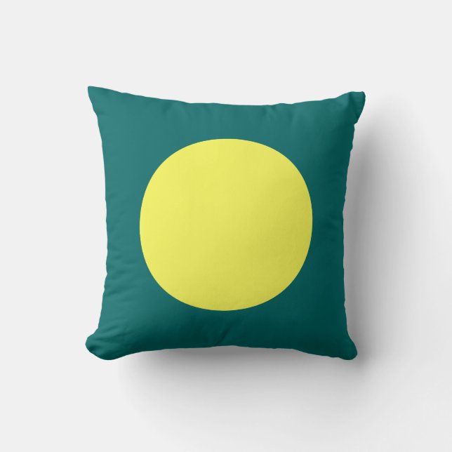 Round Colours - Lt Yellow and Moss Green Cushion (Front)
