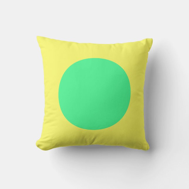 Round Colours - Mint Green and Lt Yellow Cushion (Front)