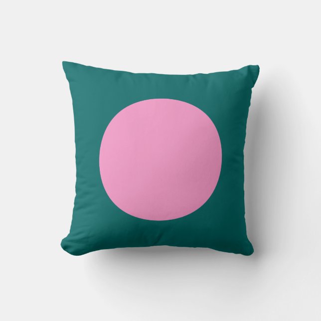 Round Colours - Pink and Moss Green Cushion (Front)