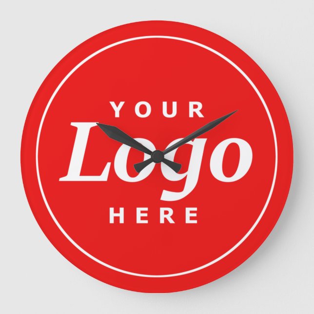 Round Company Logo Large Clock (Front)