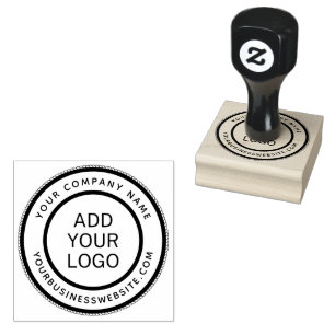 Round company name and URL custom logo template Rubber Stamp