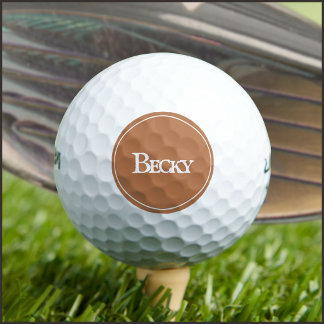 Round Cool Muted Copper Initials Name Golf Balls