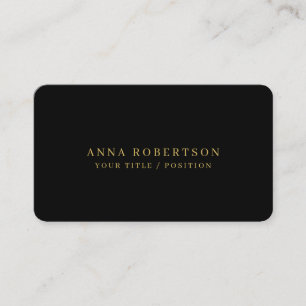 Round Corner Black Gold Professional Trendy Business Card