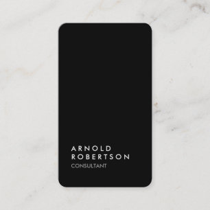 Round Corner Black Trendy Consultant Business Card