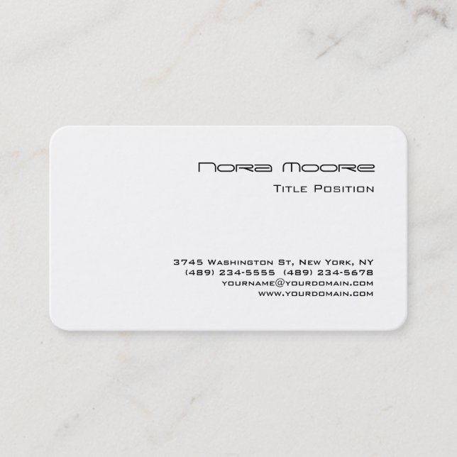 Round Corner Black White Professional Business Card (Front)