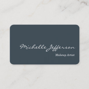 Round Corner Makeup Artist Charcoal Business Card