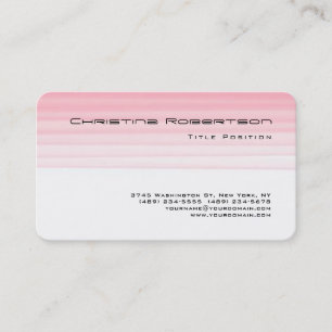 Round Corner Pink White Charming Feminine Business Card