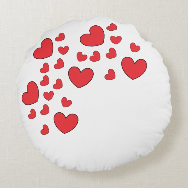 Round cotton pillow with a heart (Back)