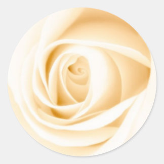 Round cream rose wedding invite envelope seal