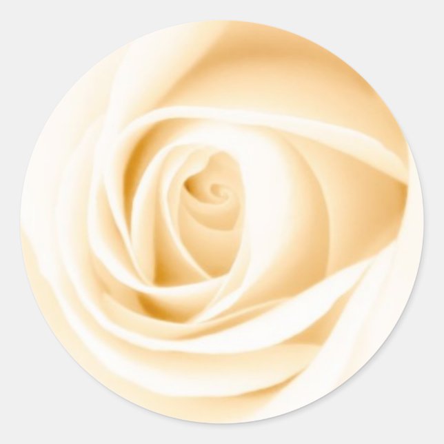 Round cream rose wedding invite envelope seal (Front)