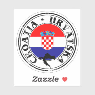 Round Croatia HRVATSKA Flag Seal Sticker – Perfect