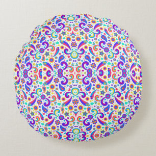 Round cushion featuring a vibrant