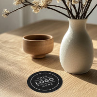 Round Custom Black Business Logo Minimal