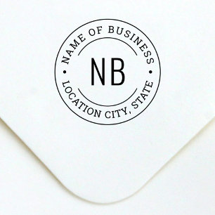 Round Custom Business Company Name Self-inking Stamp